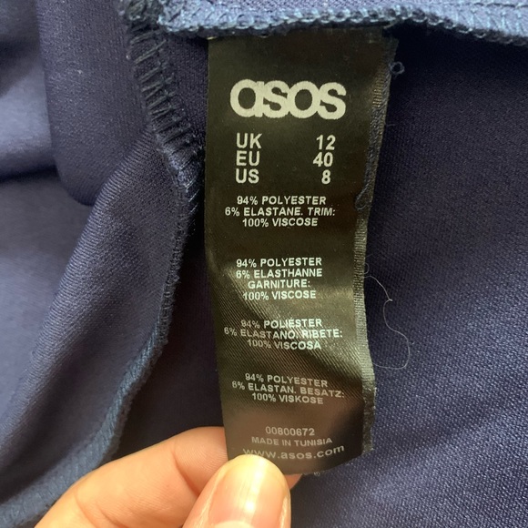 ASOS Navy Blue Peplum Top with Orange Zipper - Picture 5 of 6